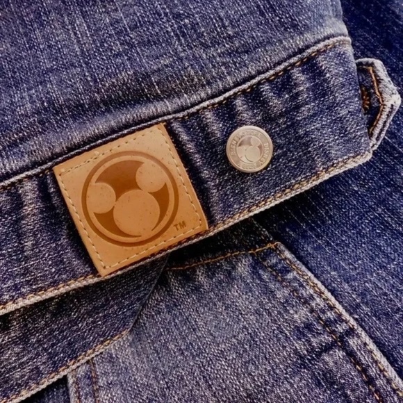 Vintage DISNEY STORE Jean Denim Tinkerbell Tink Jean Jacket Rhinestone Large - Picture 9 of 13